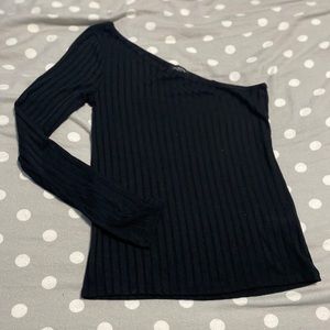 Black, One Sleeve, Lucky Brand Top